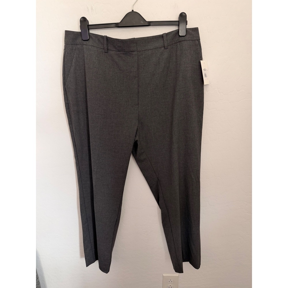 Nordstrom Lena Cropped Trousers Charcoal Grey Wool Minimalist Work Pants 16 NWT